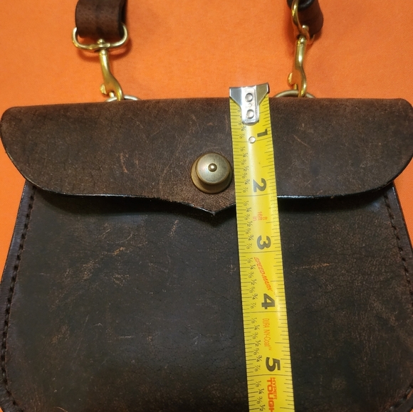 Distressed Rustic INDIE SLEEZE  DENNIS KNIGHT LEATHER crossbody, EUC - Picture 15 of 16